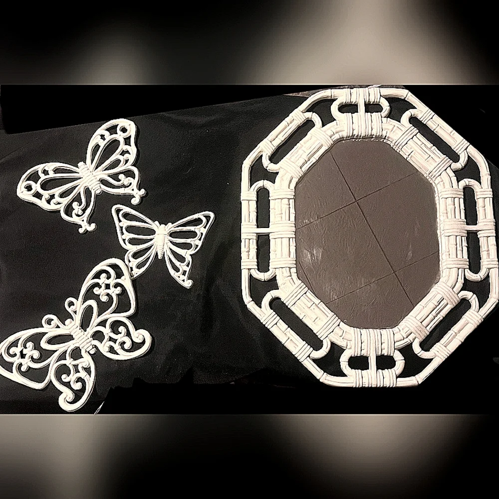Vintage Home Interior Mirror and Butterflies